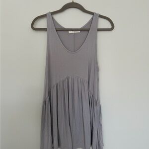 Impressions Light Gray Flowy Tank Top